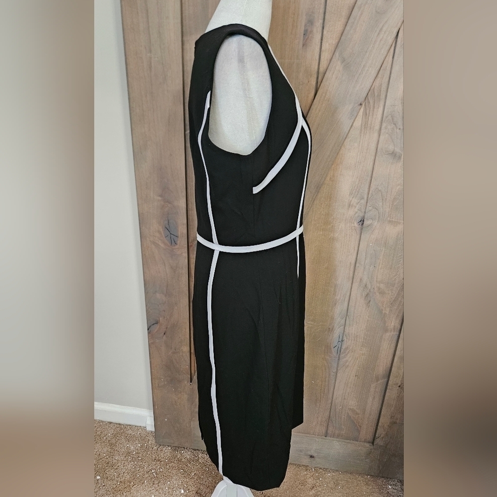 Ellen Tracy Black & White Piped Sheath Dress NWT Size 8 - Picture 11 of 15